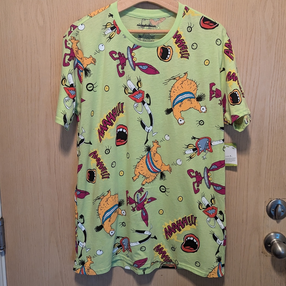 Nickelodeon Aaahh Real Monsters Short Sleeve Tee, Adult Large Tshirt